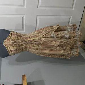 Vintage MIC Primal Works Striped Lace Detail Corset Dress